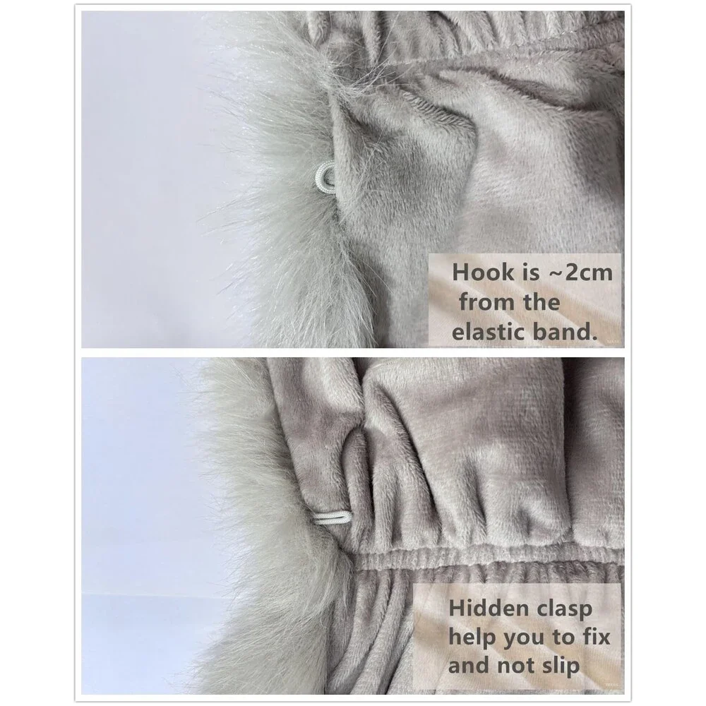 SAFERIN Women's Beige Luxurious Winter Faux Fur Scarf Wrap Collar Shrug Lady OS